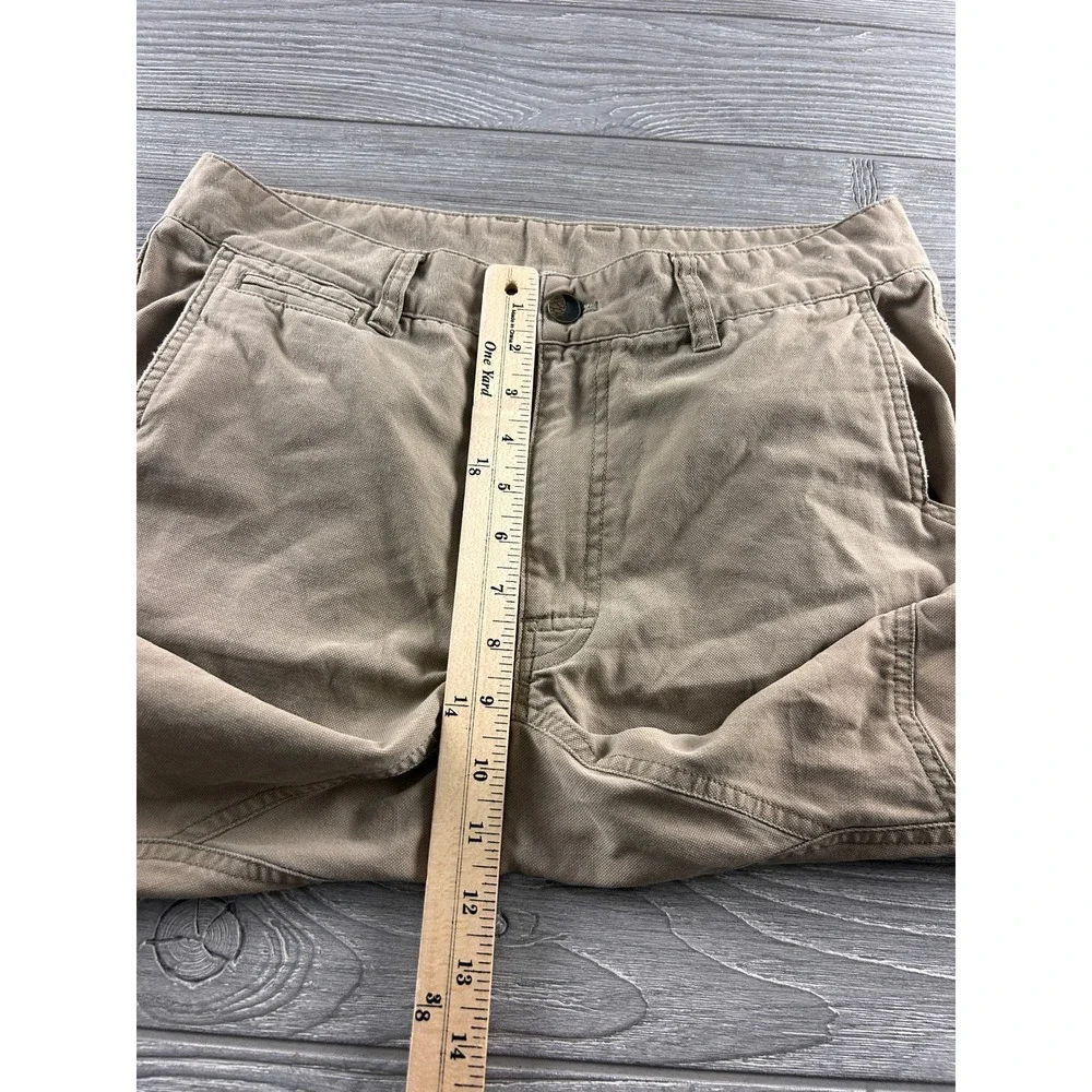 Stio Rivet Canvas Pants Mens 32x32 Tan Brown Stretch Articulated Knee Outdoor
